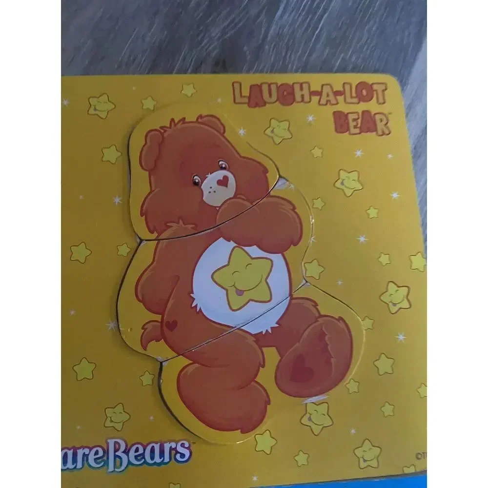 Care Bear Wooden Inlay Puzzles Tenderheart Love-a-Lot Laugh Funshine Bears 3 PCs